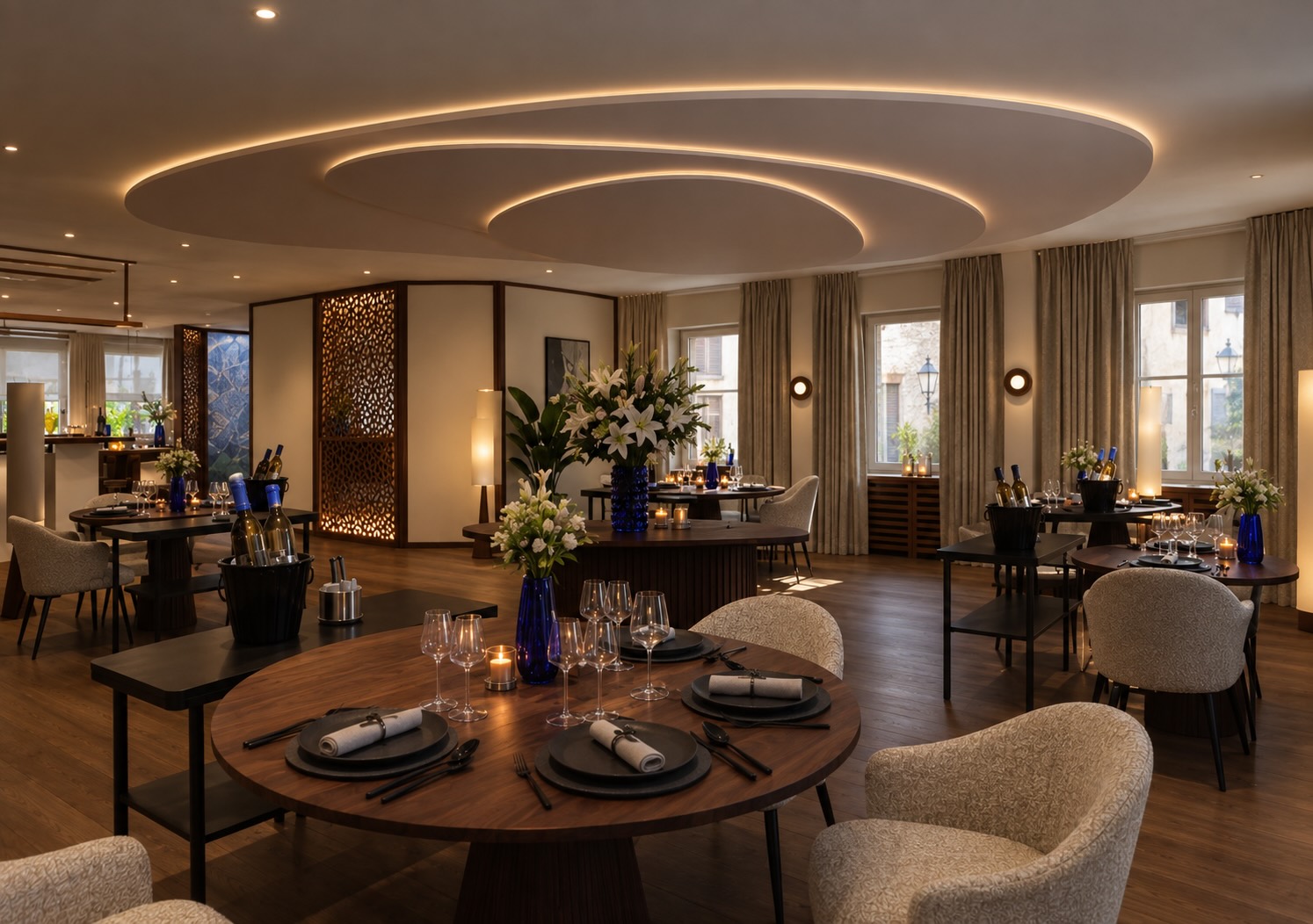 Perspective de la salle à manger de l’Auberge Klein